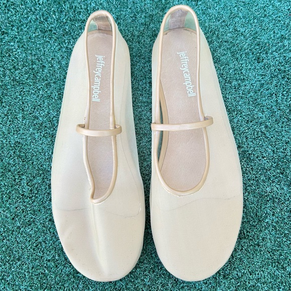 Jeffrey Campbell Shoes - NWT Jeffrey Campbell Mesh Mary Jane Flat Swan Lake Natural 7